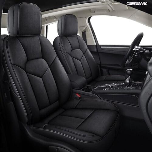 CUWEUSANG Custom Leather car seat covers For SKODA Yeti KODIAQ Octavia Superb Fabia Rapid KAROQ KAMIQ Automobiles Seat Covers