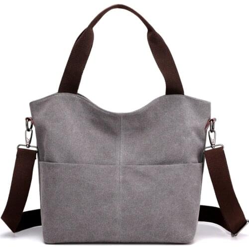 KVKY 2019 Women Canvas Tote Bag Ladies Casual Shoulder Bag Foldable Shopping Bags Beach Bag Female Handbag Messenger Bucket Bag
