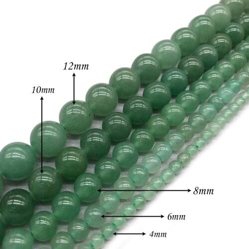 NaturalStone Deep Green Jade Loose beadsRound Quality Beads FitNecklaces Bracelets Making J346