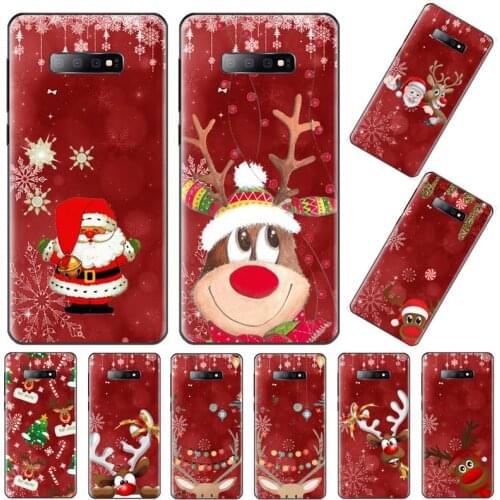Christmas New Year gifts elk snow Phone Case For Samsung Galaxy S7 S8 S9 S10 S10e S20 s21 s30 plus lite Ultra 5g