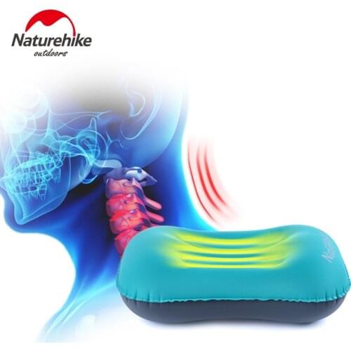NatureHike Portable Outdoor Inflatable Pillow Travel blow aeros Pillow Inflatable Cushion Soft Neck Protective