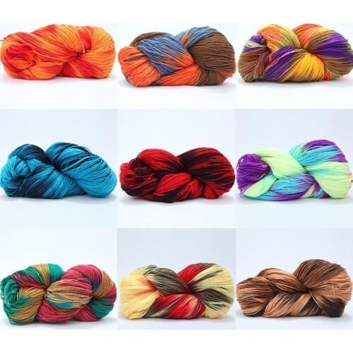 Rainbow Segment Dyed Yarn Wool DIY Hand Knitting Baby Soft Yarn Thread For Sweater Hat Scarf Sofa Cushion