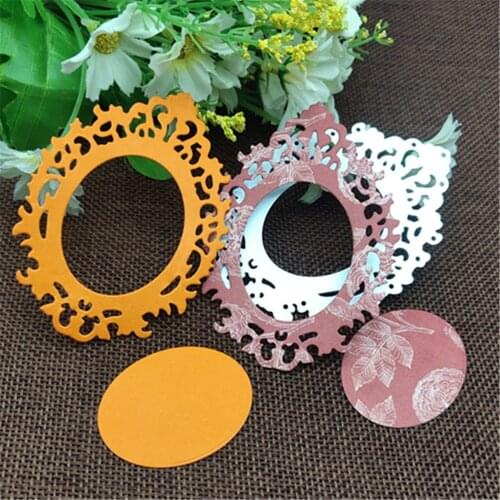 LacePhoto frame Flower Metal Cutting die keychain shaker Heart Paper Key Chain Scrapbook Paper Craft Card Punch Art Knife Cutter