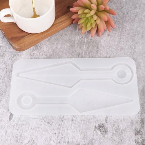 DIY Crystal Epoxy Resin Mold Keychain Finger Cots Knife Defense Pendant Keychain Mirror Silicone Mold For Resin