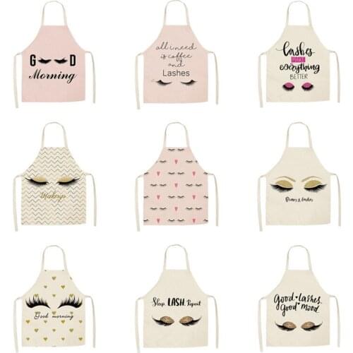 Eye lashes Printed home kitchen apron clean water-proof oil-proof Apron Kids men women Chef Cooking Aprons53-65cm