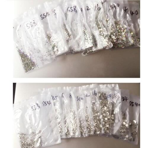 S3-20 1440pcs Crystal Nail Art Rhinestones 1.3mm Flat Back Non Hotfix Strass Stone,AB or Clear / 5g (1440pcs) for 3d nail art