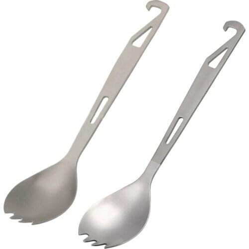 Titanium Spork Multi-function Camping Tableware Spoon Fork with Bottle Opener for Outdoor Travel Picnic