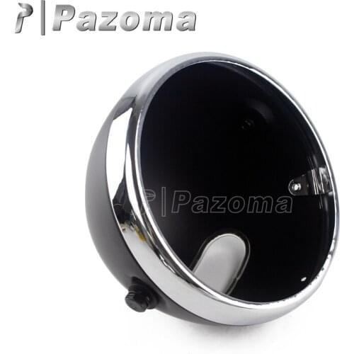 1x Universal 7" Round LED Headlight Housing Headlight Shell Mounting For Harley Spotster Honda Yamaha Cafe Racer Chopper Bobber