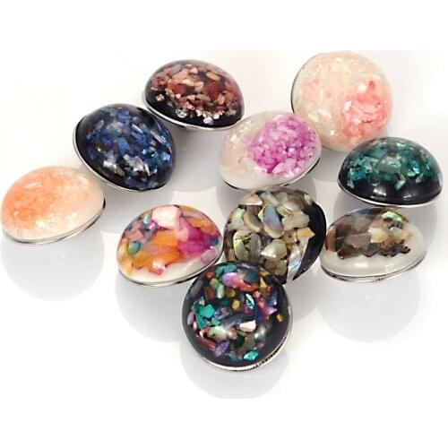 10 Pcs Random Assorted DIY Resin Shell Setting Cabochon Snap Button Charm Fits Our Snap Charm Bracelets Jewelry Making