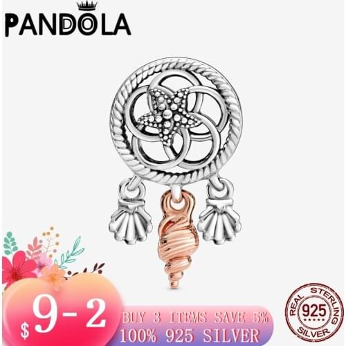 2021 new ! 925 Sterling Silver Openwork Seashell Dreamcatcher Charms Beads Fit Original Pandora Bracelet Necklace Jewelry