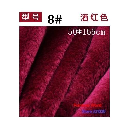 8# wine red Height 8mm Minky fleece plush PV velvet velboa fabric for DIY sewing Stuff toy pet home sleepcoat pillow(50*165cm)