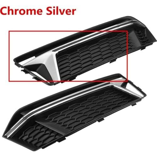 Car Front Fog Light Grill Grille Lamp Cover Honeycomb Hex for - A4 B9 S-Line S4 2016-2018 8W0807681K 8W0807682K