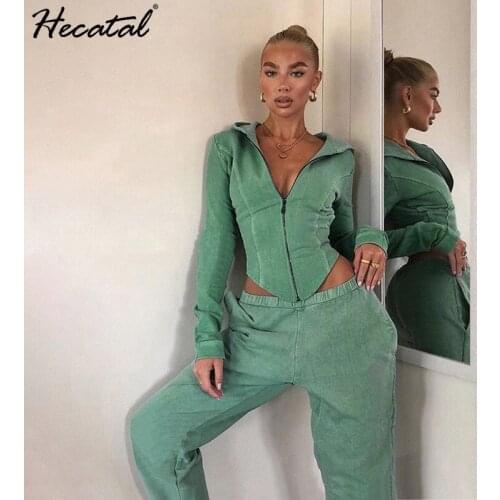 Heeatal Hooded High Waist Pant Casual Suit Women Two Peice Set for Women Clothes Outfits Winter Crop Tops Conjuntos De Mujer