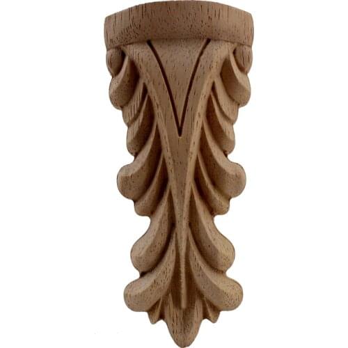 VZLX Wood Applique Carved Corner Onlay Frame Doors Wall Furniture Decorative Figurines Wooden Ornaments Miniatures Home Decor