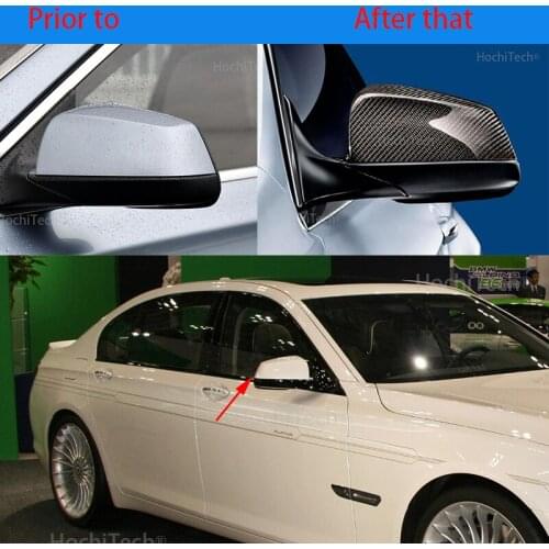For BMW 7 Series F02 2009 2010 2011 100% Real Carbon Fiber Rear View Mirror Cover Side Mirror Caps car styling