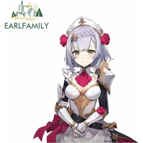 EARLFAMILY 13cm x 11cm for Genshin Impact Noelle Waterproof Car Stickers Anime Personality Occlusion Scratch Surfboard Decal