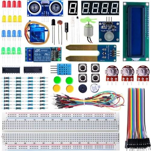 Elecrow Electronic DIY Starter Kit for Arduino Beginners Students Kids Programming Learning Module Sensors with 830 Breadboard