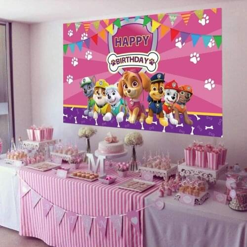 Paw Patrol Anime Peripheral Party Background Cloth Decoration Birthday Poster Template Photography Patrol Dog Party Supplies