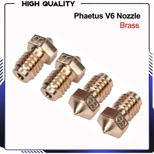Phaetus V6 Nozzle Brass 1.75MM Filament 0.2/0.4/0.5/0.6/0.8mm 3D Printer Parts For E3D V6 Hotend Extruder Prusa i3 MK3 Printer