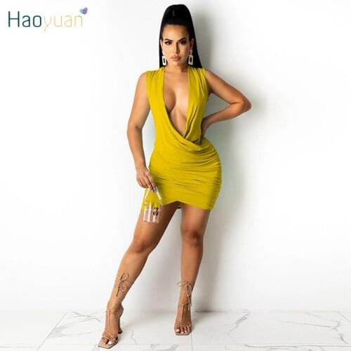 HAOYUAN Solid Summer Dresses