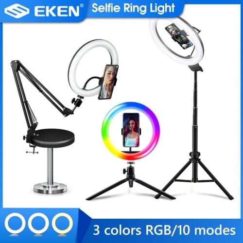 Selfie Ring Light Photography Light Led Rim Of Lamp With Mobile Holder Large Tripod Stand For Tik Youtube Tiktok Tok Ringlight