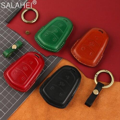 Leather Car Key Case Cover Shell For Cadillac ESV Escalade 2015-2018 ATS ATS-L XLS XTS XT4 XT5 XT6 CT6 CTS CTS-V SRX 28T Style