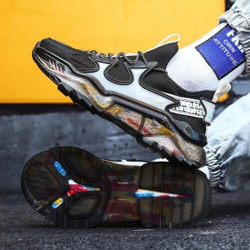 2021 Summer Mens Casual Shoes Color-blocking Lightweight Mesh Shoes Outdoor Middle Heel Sports And Leisure Sneakers