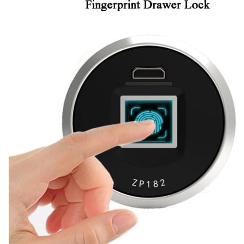 Easy Installation Smart Fingerprint Cabinet Lock Anti Theft Mini Black Drawer Lock Micro USB Rechargeable Locker