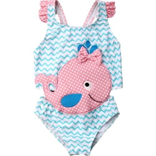 New Arrivels Kids Girls Baby Toddler One Piece Beachwear Cartoon Bikini Swimwear Swimsuit