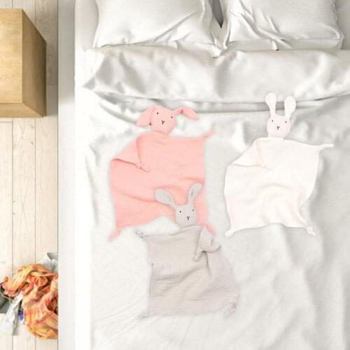 New Cute Rabbit Shape Soft Bib Blanket Cotton Sleeping Quilt Toys Soft Appease Towel Universal Saliva Towels Newborn Baby Toys