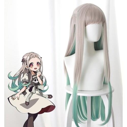 80cm Anime Jibaku Shounen Hanako kun Cosplay Wigs Nene Yashiro Long Heat Resistant Synthetic Hair Party Wigs