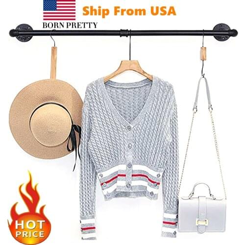 Hot Industrial Pipe Clothing Rack Wall Mounted Clothes Rail Hanging Display Personality Wall Hanger