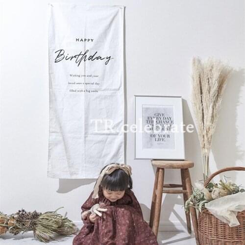 Simple letter birthday happy forest hanging cloth children birthday party scene layout Photo Props Birthday party decoration