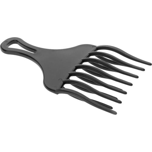 High Low Gear Professional Plastic Afro Curly Hair Pick Comb Detangle Wig Braid Styling Lift Hairbrush Black Friction Free