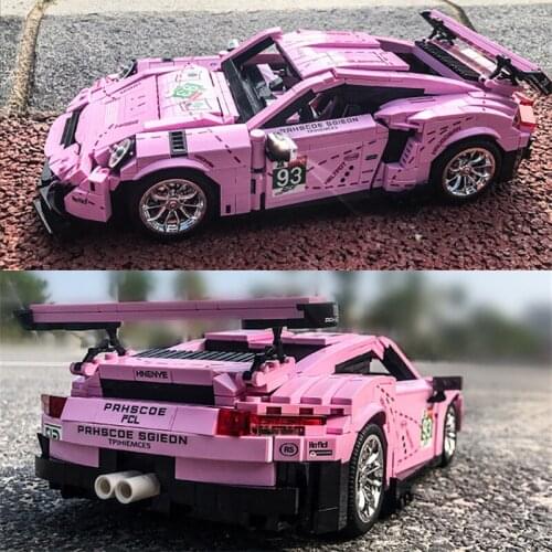 S Pai High-Tech 0003 Pink Super Car 1063+PCS Small Particle Toys Assembled Building Block Children Girl Gift