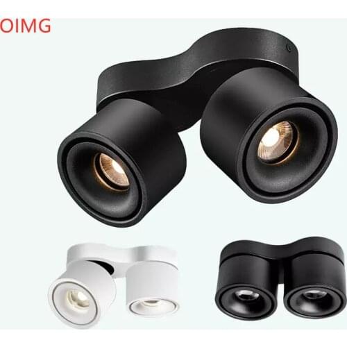 Dimmable surface mounted Folding Rotating 360° LED Downlights 20W 24W 30W 36W 40W COB LED Ceiling Lamp Spot Lights AC85~265V