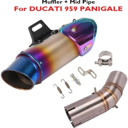 Slip on Motorcycle Exhaust System Muffler Silencer Muffler Link Tube Pipe Middle Connector for DUCATI 959 PANIGALE