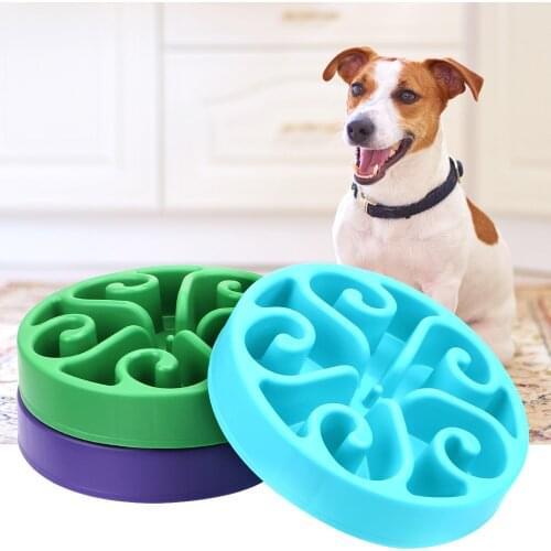 Cat Dog Healthy Diet Dish Plate Dog Slow Eat Blow Anti-choke Anti-slip Pet Prevent Obesity Puppy Slow Down Eating Feeder