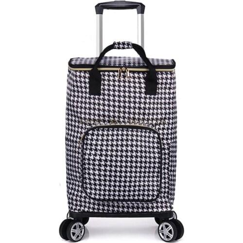 Universal Wheel Shopping Trolley Cart Household Push, Pull, Foldable, Lightweight Shopping Cart, Waterproof Large-capacity Shopp