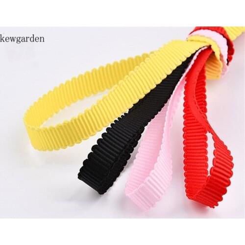 Kewgarden 9mm Wave Grosgrain Ribbon Handmade Tape DIY Bowknot Accessories Ribbed Ribbons 20 m/lot