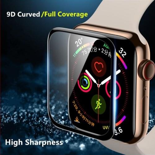 2021Soft Glass For Apple Watch series 5 4 3 Se 6 iWatch 42mm 38mm 9D HD Tempered Film for Apple watch Screen Protector 44mm 40mm