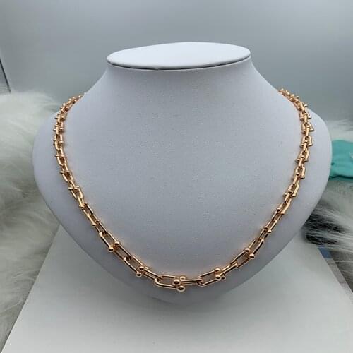 Female New York Fashion U-shaped Knuckle Buckle S925 Sterling Silver Necklace Original Brand High Quality Jewelry Logo Gift