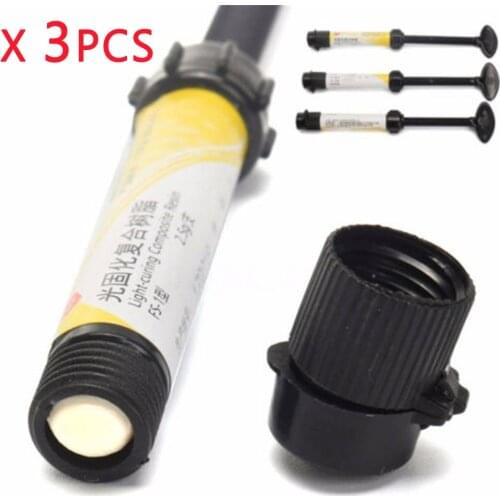 3Pcs Hot Dental Denfil Syringe Universal Composite Light Curing Resin Shade