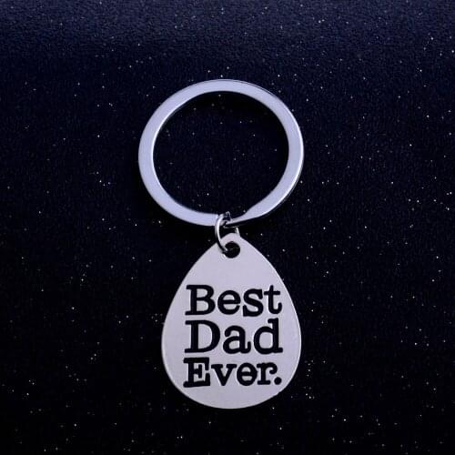 Bespmosp 12PC/Lot Fathers Day Gift "Best Dad Ever"Pendant Keyring Keychain Charm Jewelry Man Daddy Family Love Bijoux Wholesale
