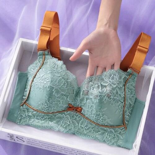 Nadaingaa Large B C D E F Cup Lace Plus Size Sexy Push Up Bra Bralette Underwear Lingerie Crop Top Female Brassiere Wireless Bra