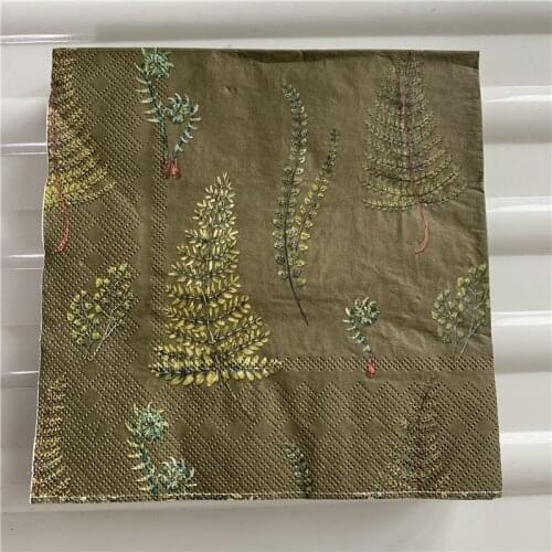 Decoupage paper napkins elegant tissue vintage towel leaf fern birthday wedding party home beautiful serviettes decor 20 serv