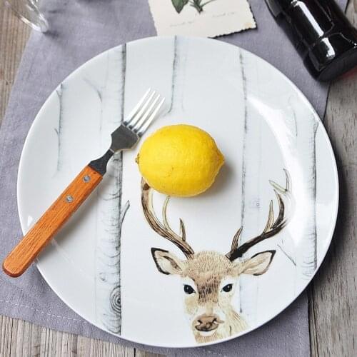 Cheap dishes plates on sale reindeer ceramic dishes dinner plates