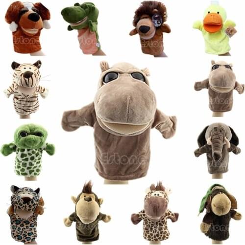 Child Kids Cute Plush Velour Animals Hand Puppets Chic Designs Learning Aid Toys Dolls