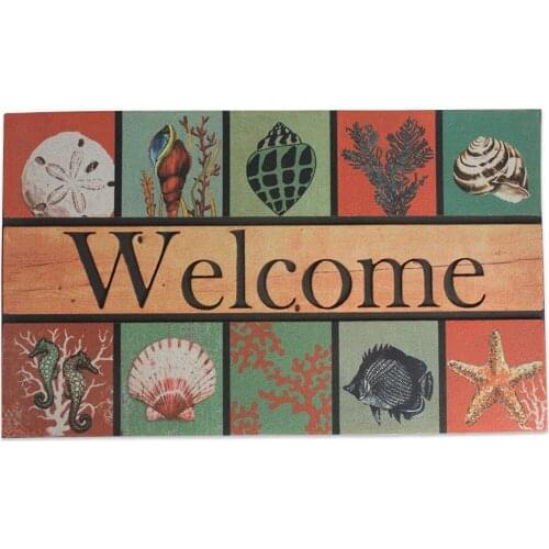 Home Fashions Non-Slip Outdoor/Indoor Printed Flocked Doormat, 18x30, Heavy Duty Entry Way Shoes Scraper Patio Rug Dirt Debris M