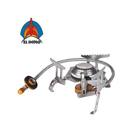 EL INDIO Portable Camping Gas Stove with Piezo Ignition Foldable Lightweight Backpacking Stove with Carrying Case 3200W AT6303